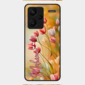 Tulip Floral Glass Case Cover For Redmi Note 13 Pro Plus 5G