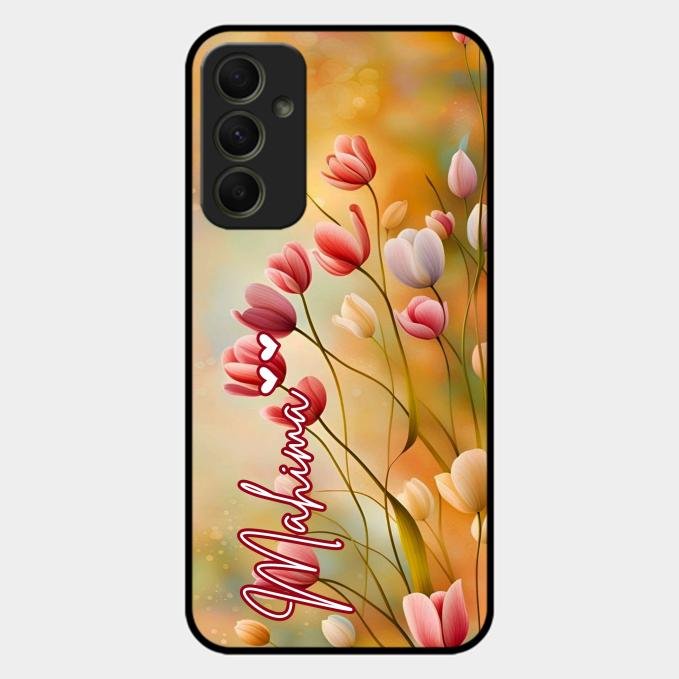 Tulip Floral Glass Case Cover For Samsung Galaxy A34 5G