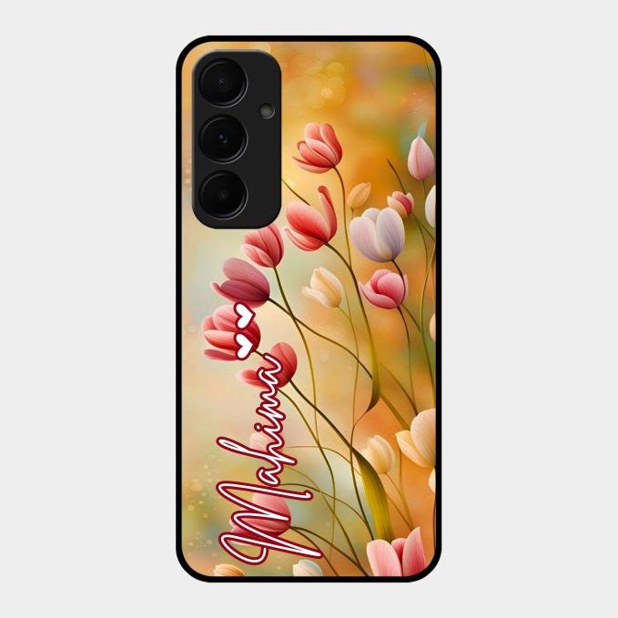 Tulip Floral Glass Case Cover For Samsung Galaxy A55 5G