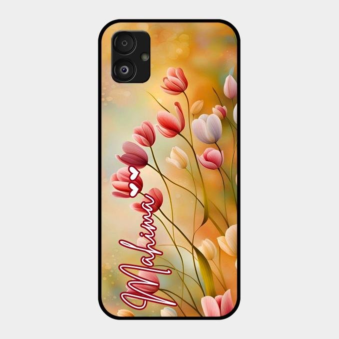 Tulip Floral Glass Case Cover For Samsung Galaxy F14 5G