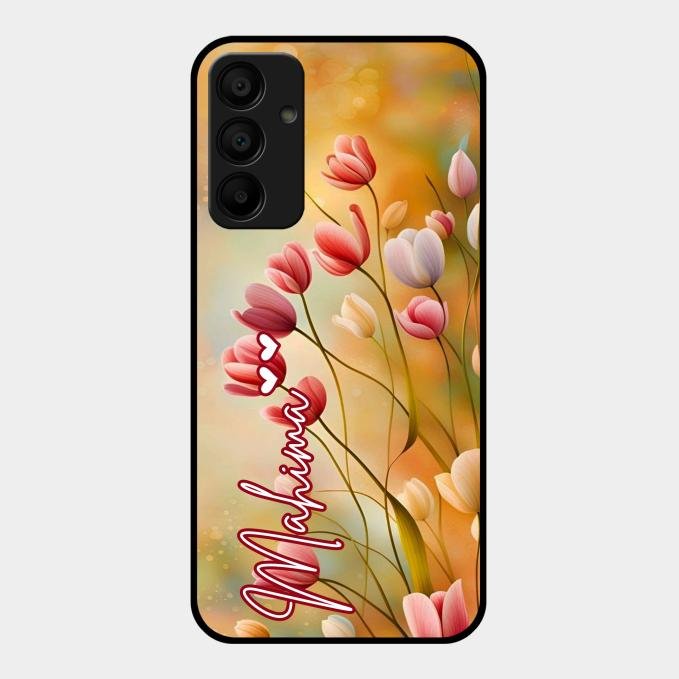 Tulip Floral Glass Case Cover For Samsung Galaxy F15 5G