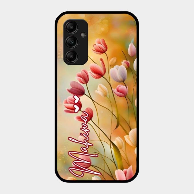 Tulip Floral Glass Case Cover For Samsung Galaxy M14 5G