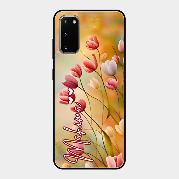 Tulip Floral Glass Case Cover For Samsung Galaxy S20