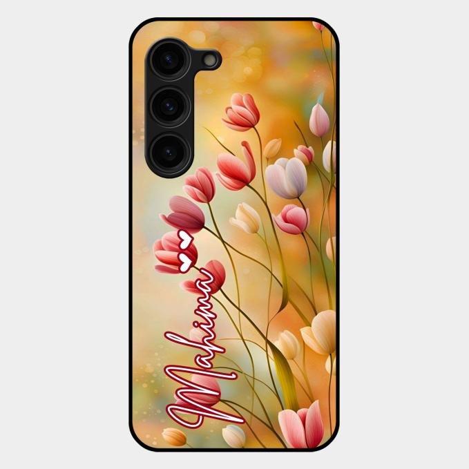 Tulip Floral Glass Case Cover For Samsung Galaxy S23 Plus 5G