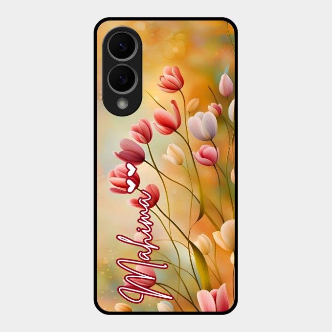 Tulip Floral Glass Case Cover For Samsung Galaxy S25 Edge 5G
