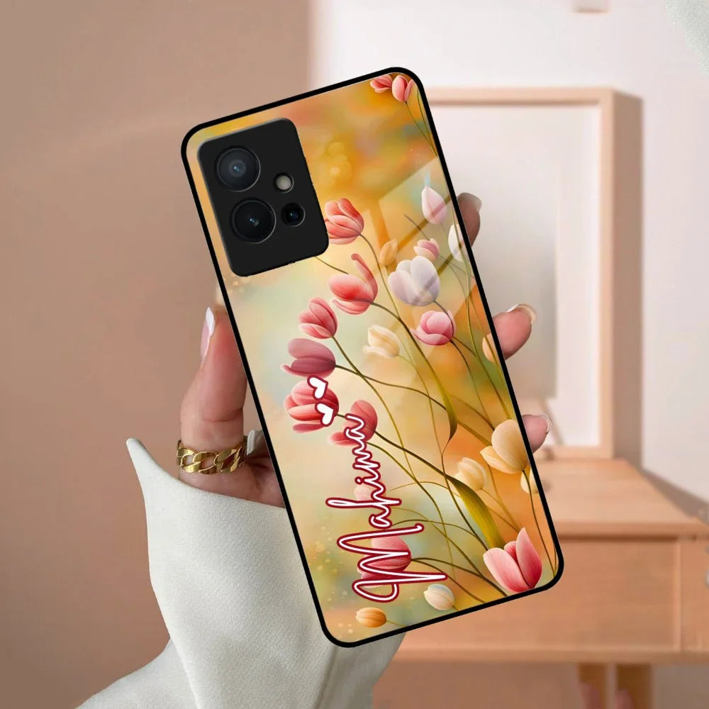Tulip Floral Glass Case Cover For Vivo - ShopOnCliQ
