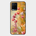 Tulip Floral Glass Case Cover For Vivo T1X
