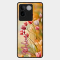 Tulip Floral Glass Case Cover For Vivo T2 Pro 5G