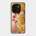 Tulip Floral Glass Case Cover For Vivo T3 Pro 5G