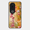 Tulip Floral Glass Case Cover For Vivo T4 Ultra 5G