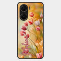 Tulip Floral Glass Case Cover For Vivo V29E 5G