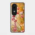 Tulip Floral Glass Case Cover For Vivo V40E 5G