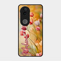 Tulip Floral Glass Case Cover For Vivo V50E 5G