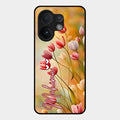 Tulip Floral Glass Case Cover For Vivo V60 5G