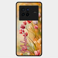 Tulip Floral Glass Case Cover For Vivo X80 5G