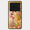 Tulip Floral Glass Case Cover For Vivo X80 Pro 5G