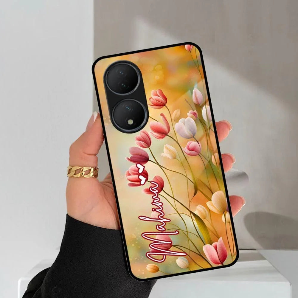 Tulip Floral Glass Case Cover For Vivo - ShopOnCliQ