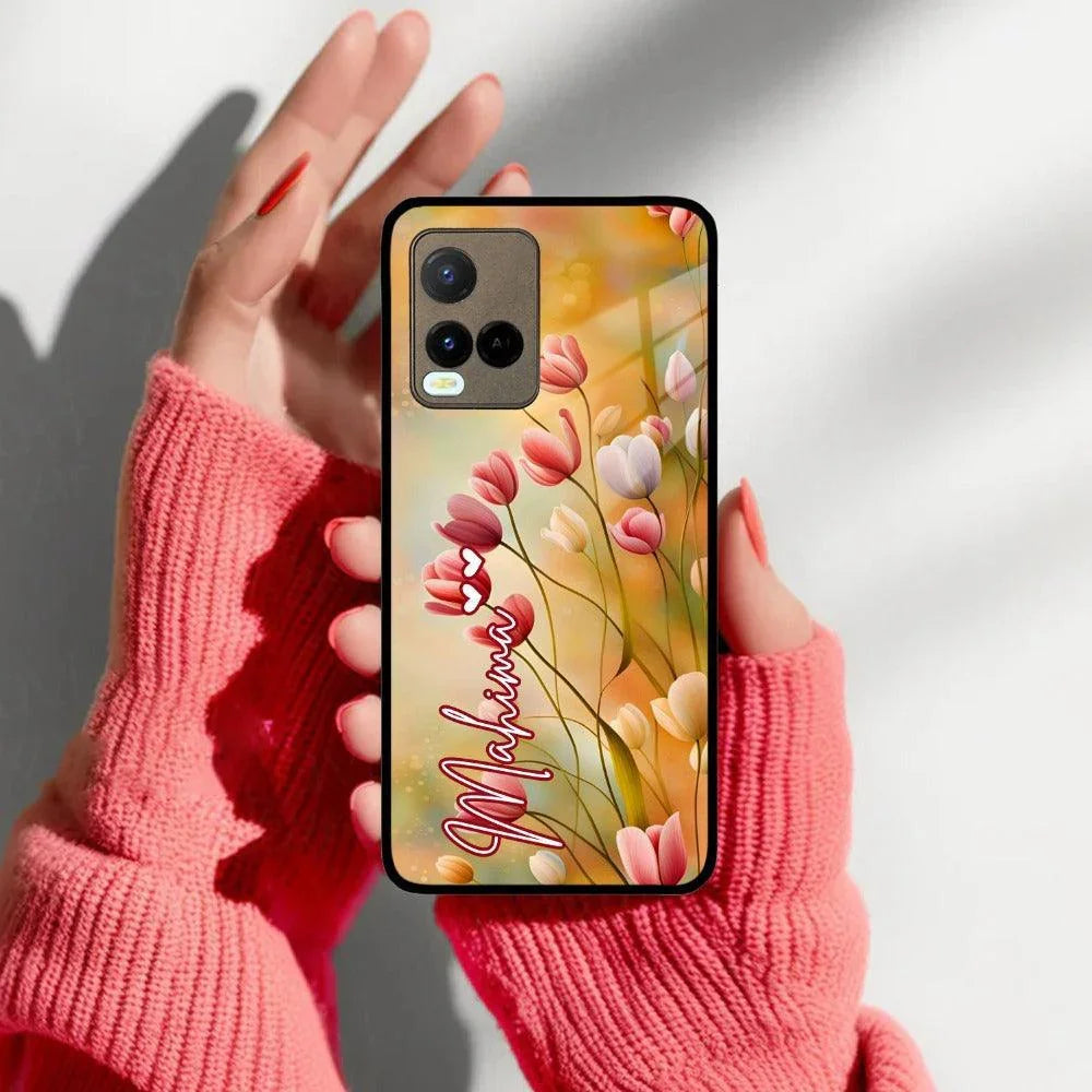 Tulip Floral Glass Case Cover For Vivo - ShopOnCliQ