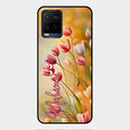 Tulip Floral Glass Case Cover For Vivo Y21E