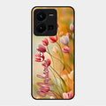 Tulip Floral Glass Case Cover For Vivo Y35