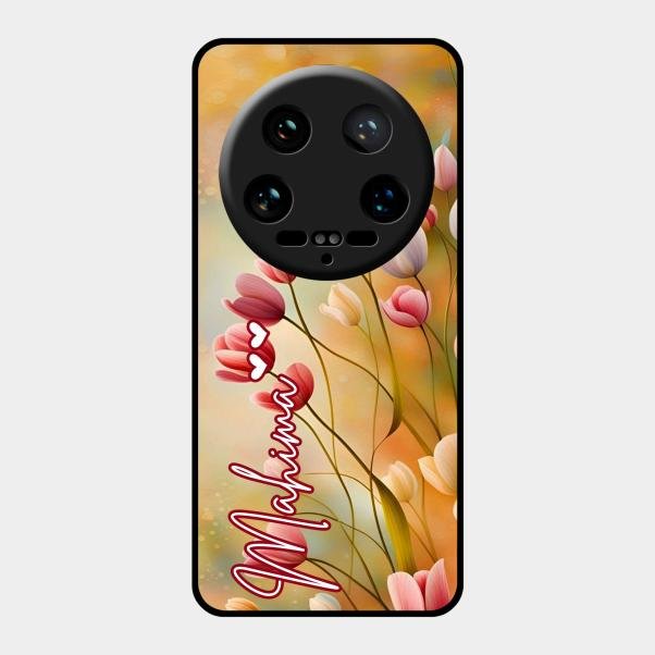Tulip Floral Glass Case Cover For Xiaomi 14 Ultra