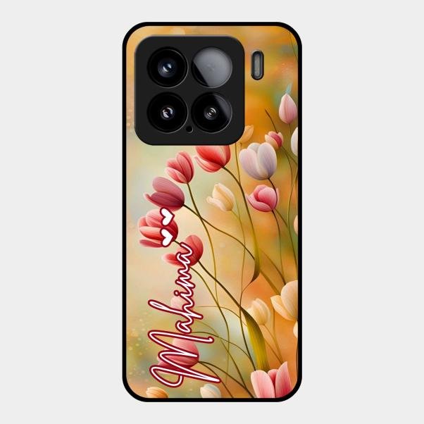 Tulip Floral Glass Case Cover For Xiaomi 15 5G
