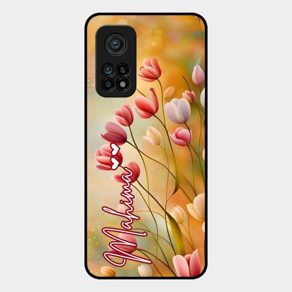 Tulip Floral Glass Case Cover For Xiaomi Mi 10T Pro 5G