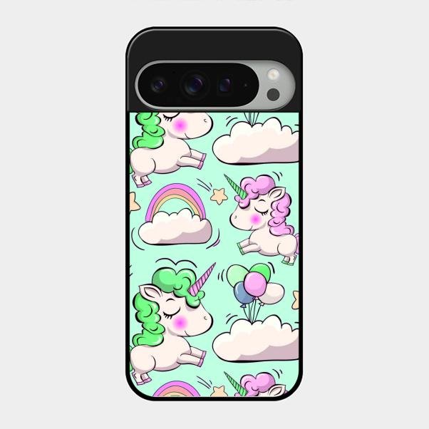 Unicorn Print Glossy Metal Case Cover For Google Pixel 9 Pro Xl