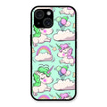 Unicorn Print Glossy Metal Case Cover For iPhone 15 Plus