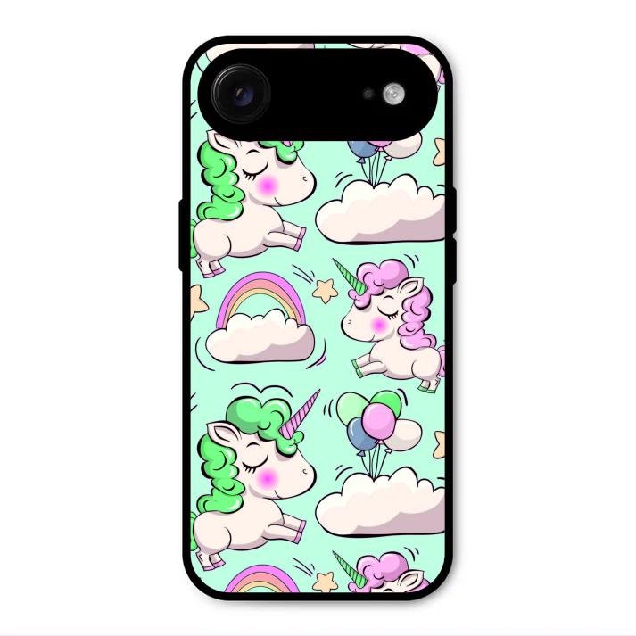 Unicorn Print Glossy Metal Case Cover For iPhone Air