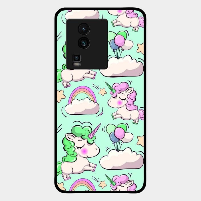 Unicorn Print Glossy Metal Case Cover For Iqoo Neo 7 5G