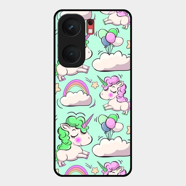 Unicorn Print Glossy Metal Case Cover For Iqoo Neo 9 Pro 5G