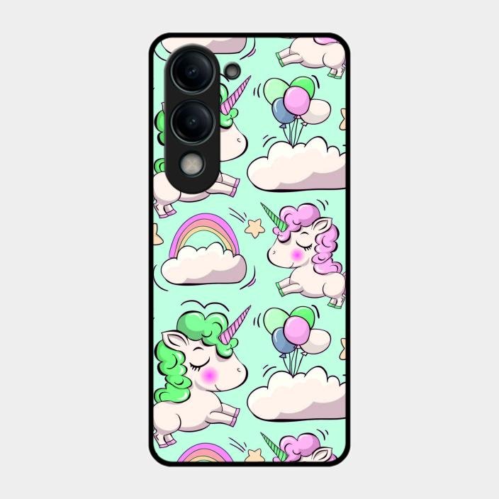 Unicorn Print Glossy Metal Case Cover For Iqoo Z10 Lite