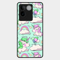 Unicorn Print Glossy Metal Case Cover For Iqoo Z7 Pro 5G