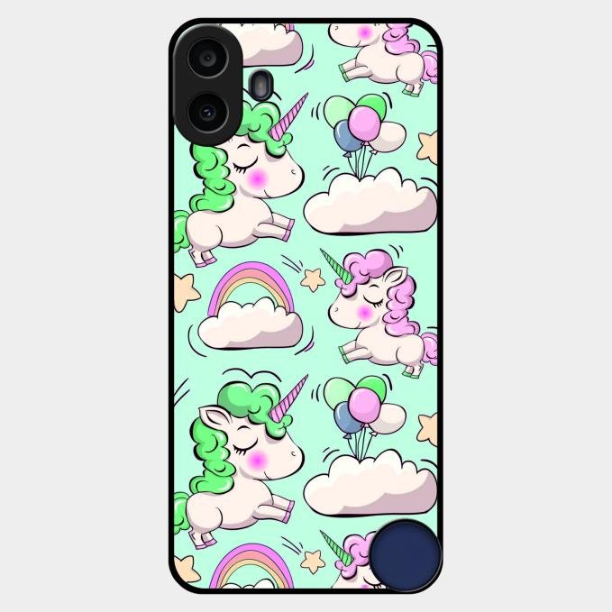 Unicorn Print Glossy Metal Case Cover For Nothing Cmf Phone 1