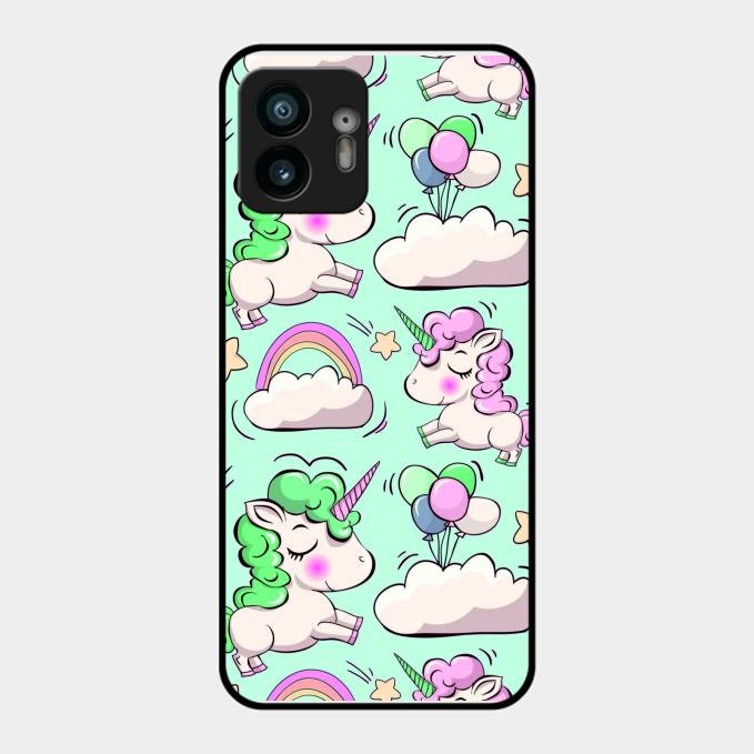 Unicorn Print Glossy Metal Case Cover For Nothing Phone 2
