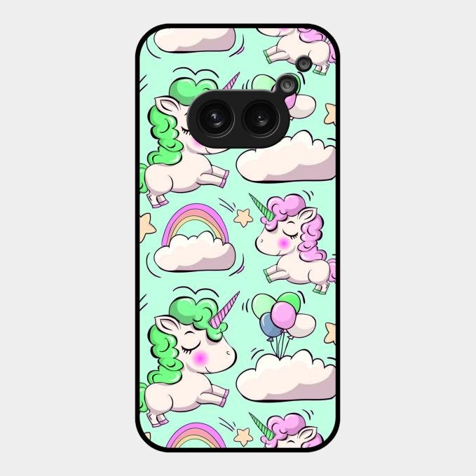 Unicorn Print Glossy Metal Case Cover For Nothing Phone 2A 5G