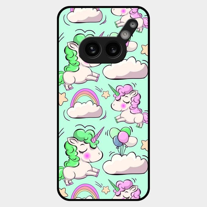 Unicorn Print Glossy Metal Case Cover For Nothing Phone 2A Plus