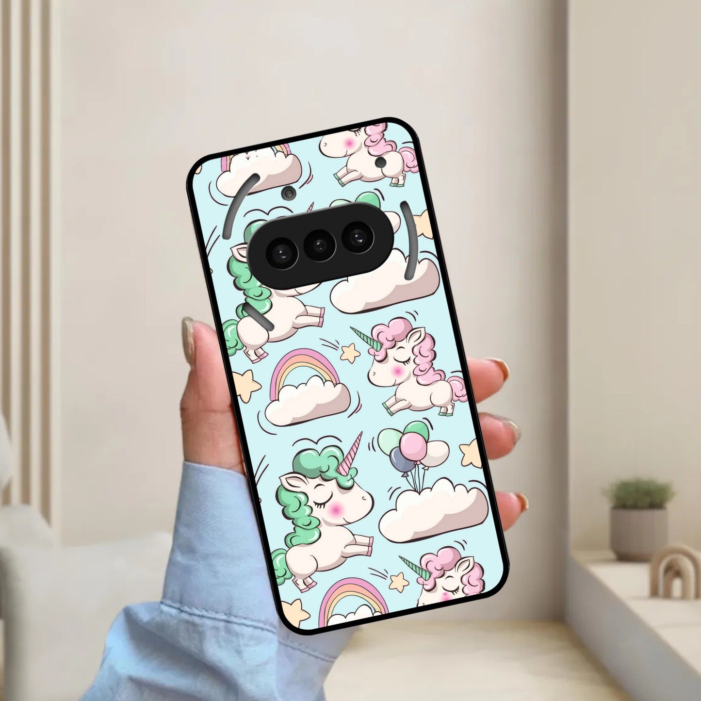 Unicorn Print Glossy Metal Case Cover For Nothing