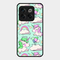 Unicorn Print Glossy Metal Case Cover For Oneplus 10T 5G