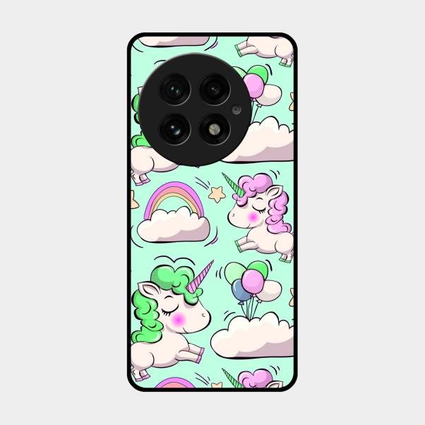 Unicorn Print Glossy Metal Case Cover For Oneplus 13 5G