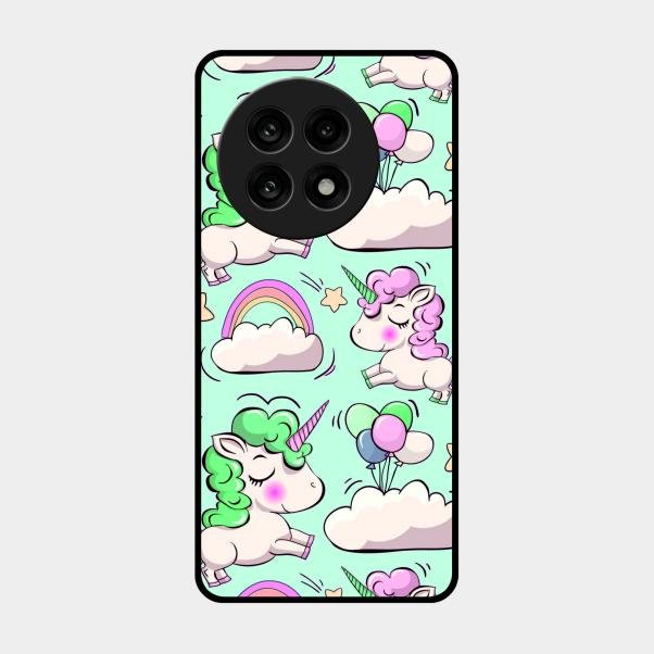 Unicorn Print Glossy Metal Case Cover For Oneplus 13R 5G