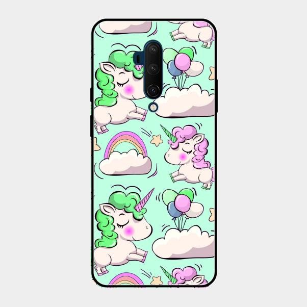 Unicorn Print Glossy Metal Case Cover For Oneplus 7T Pro