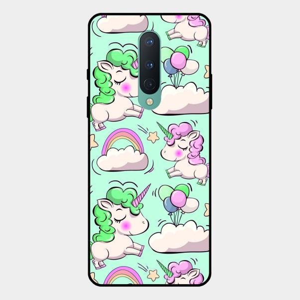 Unicorn Print Glossy Metal Case Cover For Oneplus 8