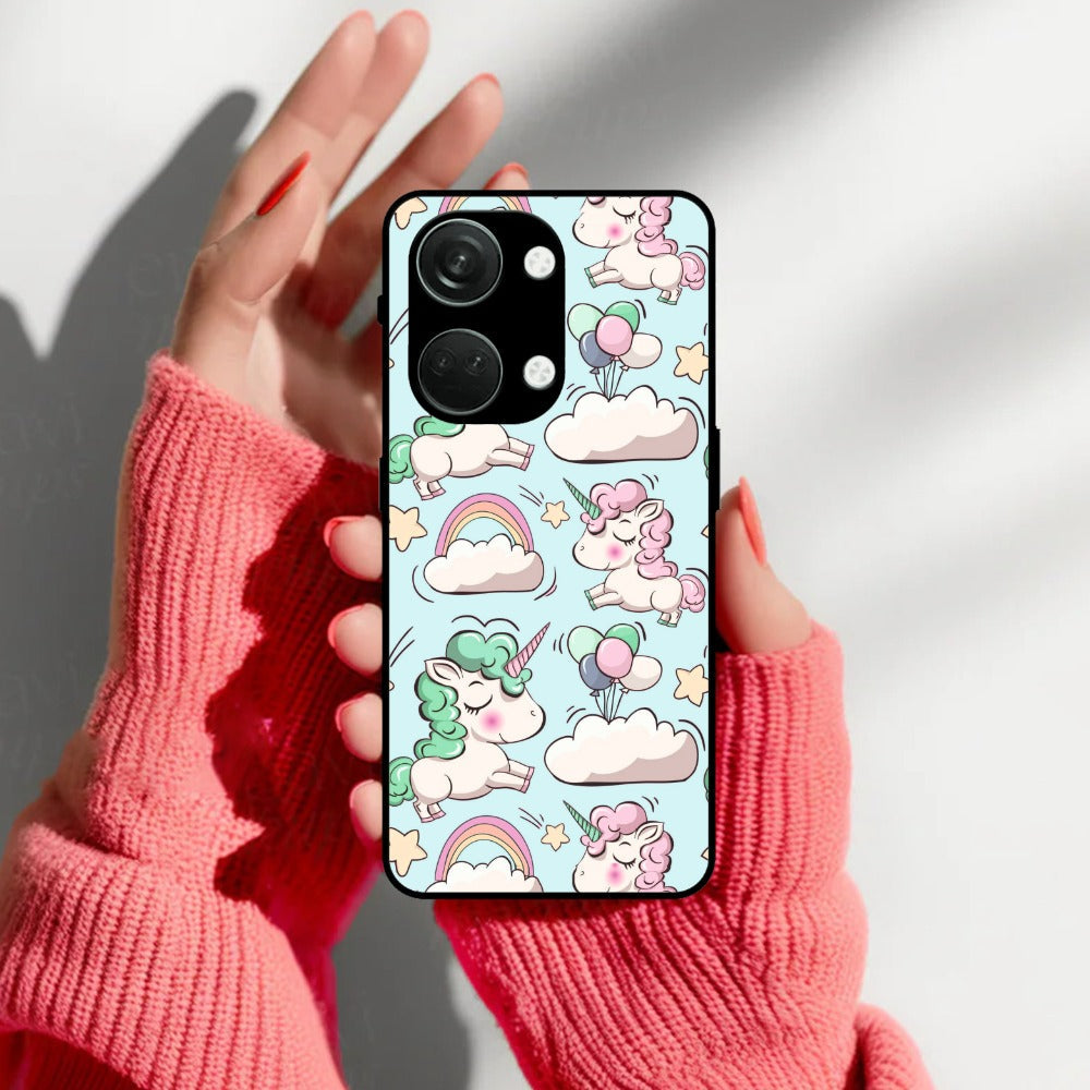 Unicorn Print Glossy Metal Case Cover For OnePlus