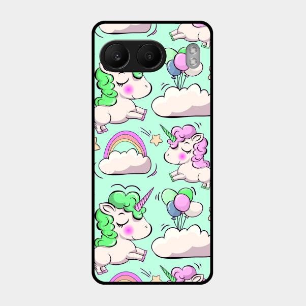 Unicorn Print Glossy Metal Case Cover For Oneplus Nord 4 5G