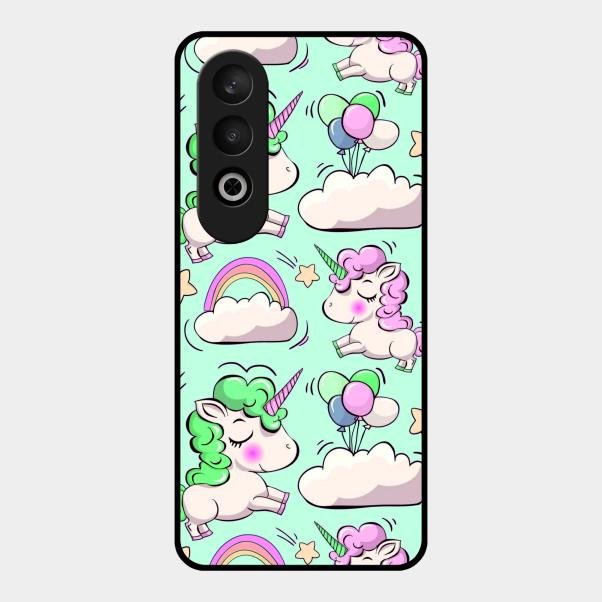 Unicorn Print Glossy Metal Case Cover For Oneplus Nord Ce 4 5G