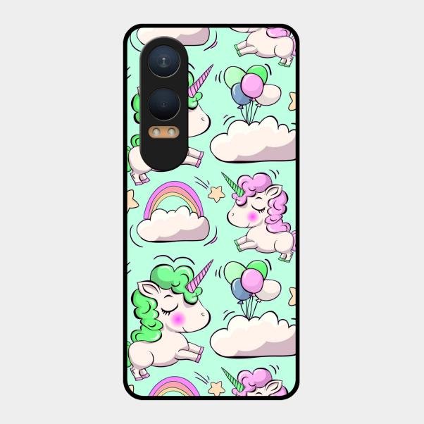 Unicorn Print Glossy Metal Case Cover For Oneplus Nord Ce 4 Lite 5G