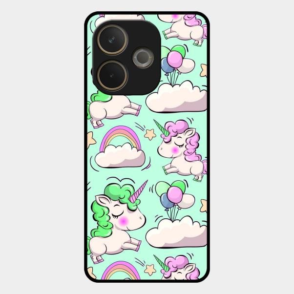 Unicorn Print Glossy Metal Case Cover For Oppo A5 Pro 5G