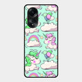 Unicorn Print Glossy Metal Case Cover For Oppo A58